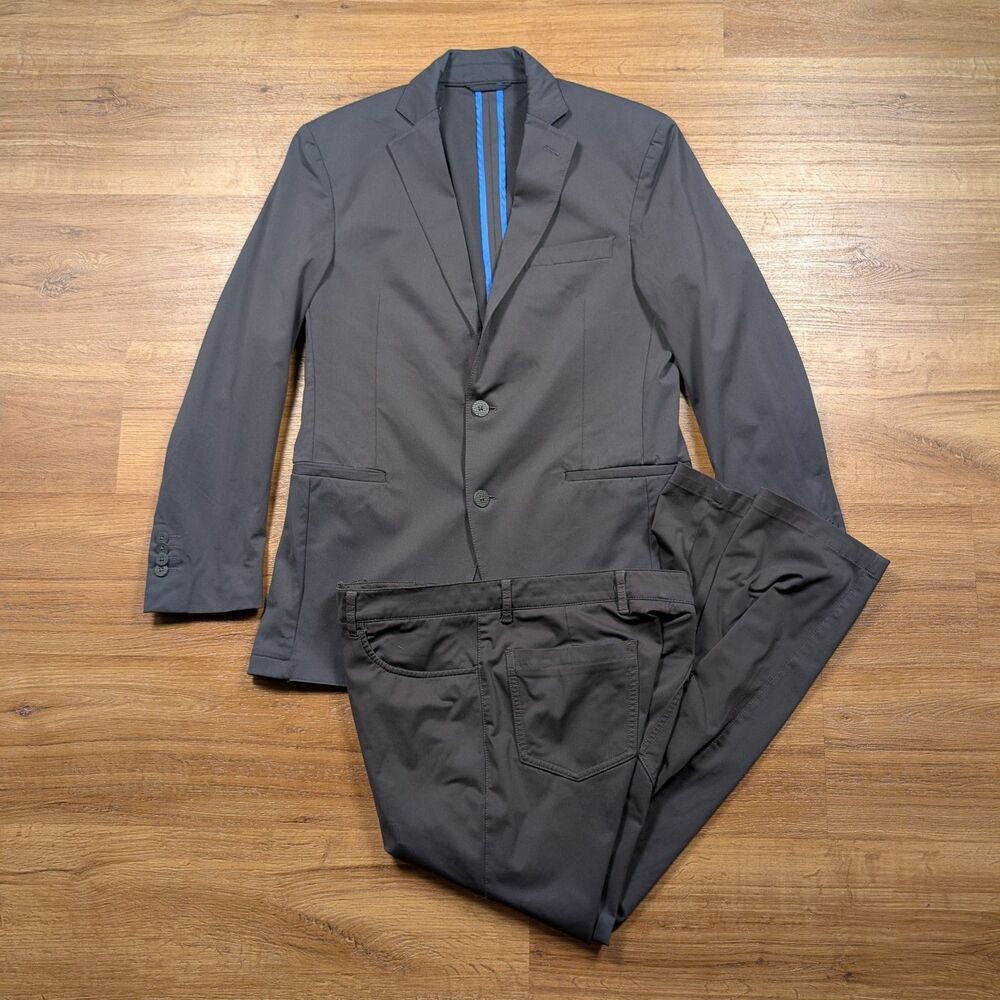 Twillory Performance 2 Piece Suit Men’s Jacket 38R Pants 32x30 Gray